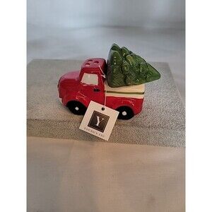 Red Truck & Tree Ceramic Salt & Pepper Shakers Young's New